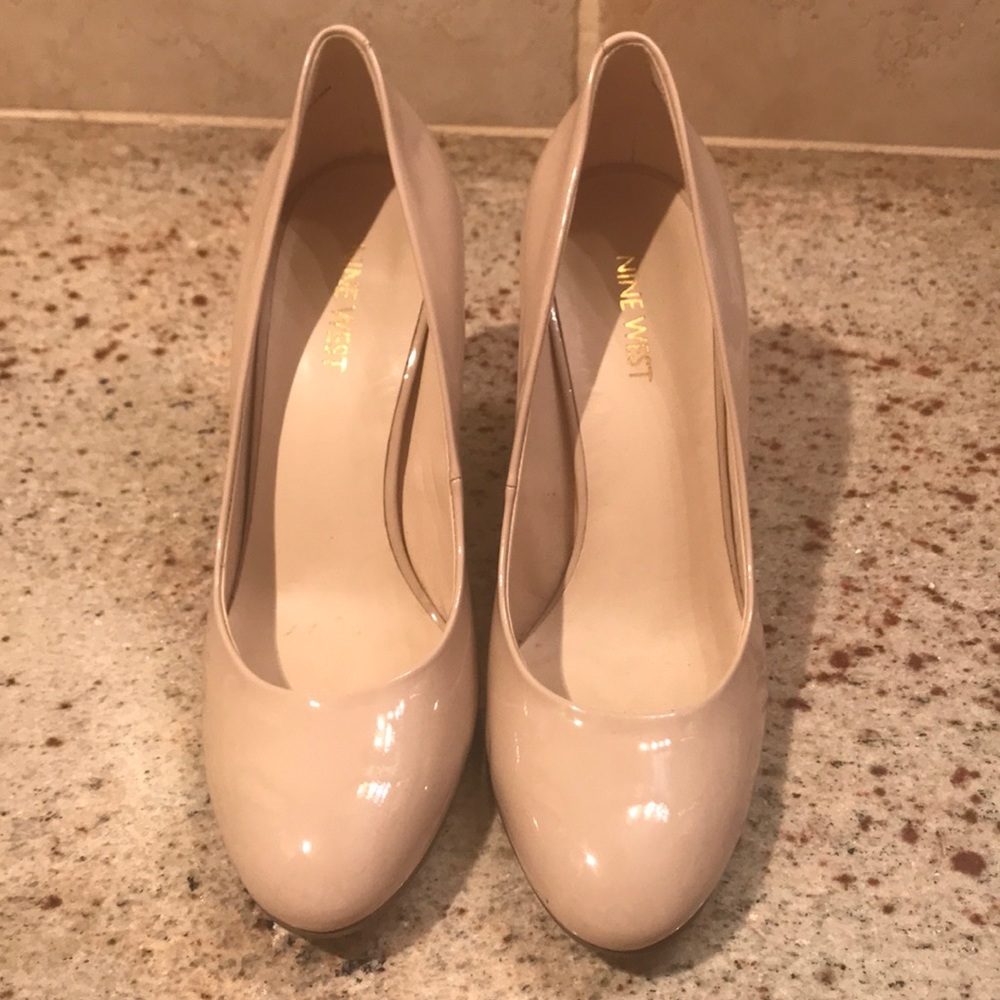 Nine West Nude Patent Heels